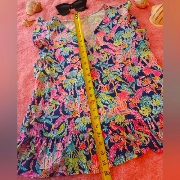 LILLY PULITZER TOP PEPLUM SHIRT BLOUSE EXCELLENT CONDITION - Picture 7 of 12